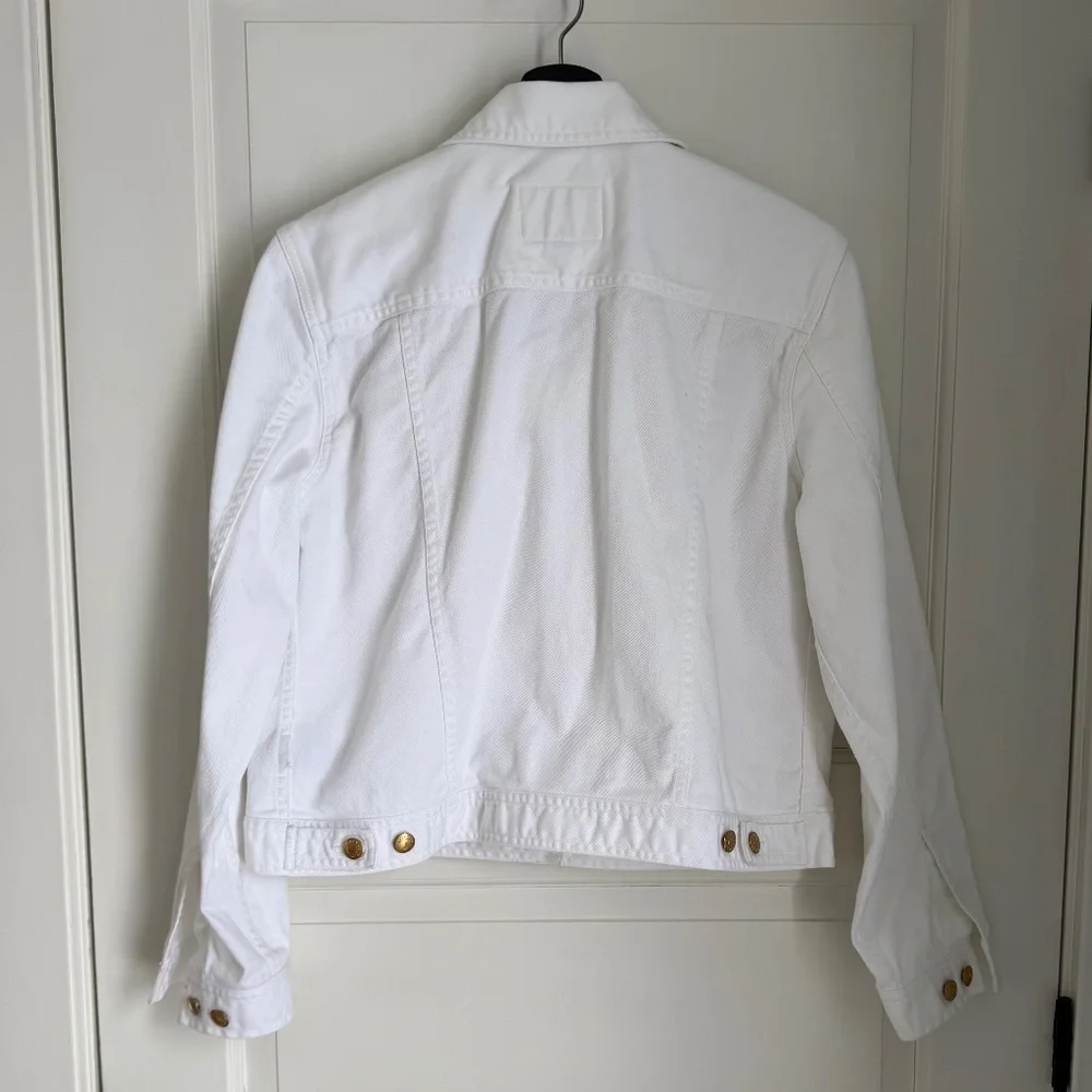 Lauren Jeans Co., Ralph Lauren, White Denim Trucker Jean Jacket  Large - Picture 4 of 9